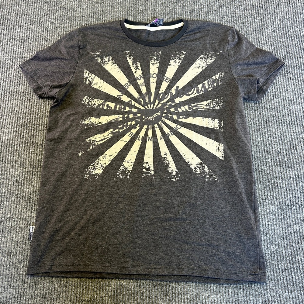 Vintage Iron Workers Mens XL Charcoal Gray Sunburst Graphic T-Shirt Distressed